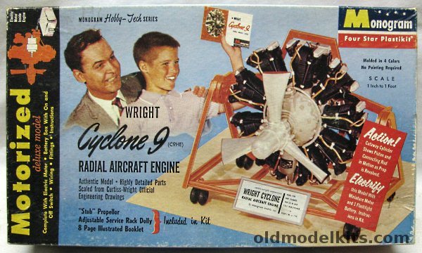 Monogram 1/12 Motorized Wright Cyclone 9 Radial Engine (C9HE), PE252M-298 plastic model kit